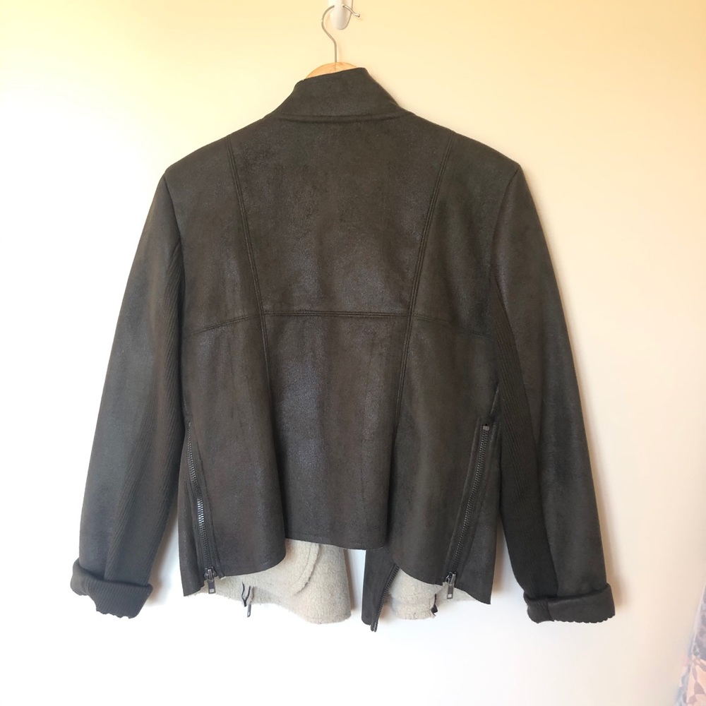 Nordstrom Mural Faux Shearling Moto Jacket Size L - Picture 15 of 16